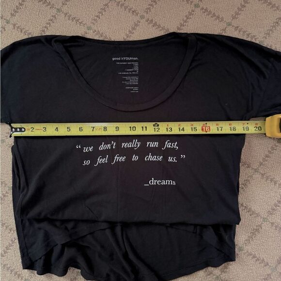 good hYOUman black short sleeved T-shirt dress with white text M - Picture 6 of 14